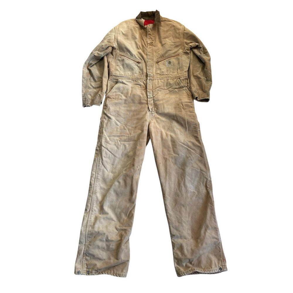 VINTAGE CARHARTT INSULATED DUCK CANVAS BOILER SUIT 42L Barn Chore Mechanic